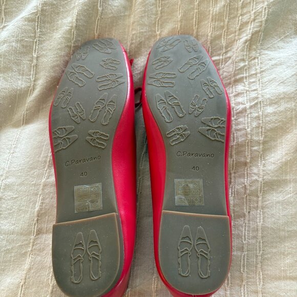 C. Paravano Red Ballet Flats Sz 9.5 - Picture 3 of 6